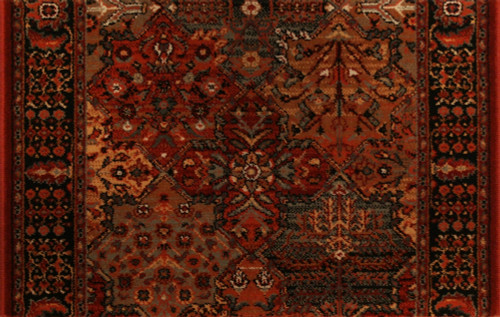 Kashimar Imperial Baktiari 8143/3203a Antique Red Carpet Hallway and Stair Runner - 26" x 33 ft