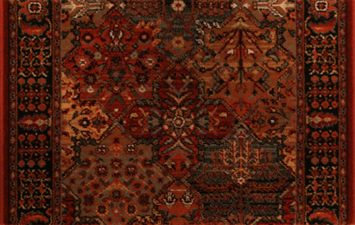 Kashimar Imperial Baktiari 8143/3203a Antique Red Carpet Hallway and Stair Runner - 26" x 38 ft