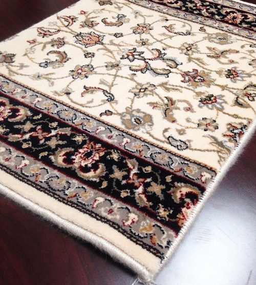 Grand GRA03 Ivory Carpet Hallway and Stair Runner - 33" x 15 ft
