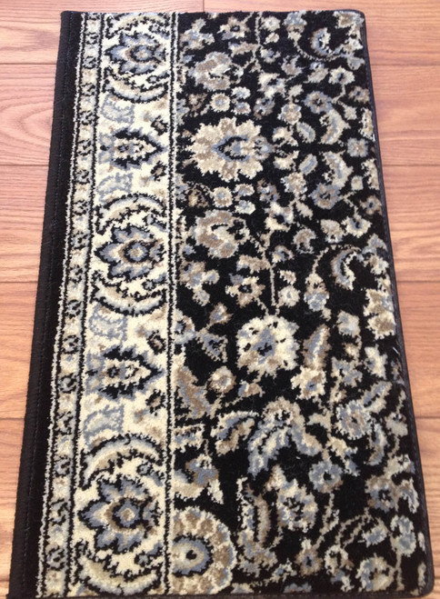 Alba 1767 Black Carpet Hallway and Stair Runner - 26" x 8 ft