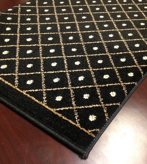 Como 782 Black Carpet Hallway and Stair Runner - 26" x 29 ft