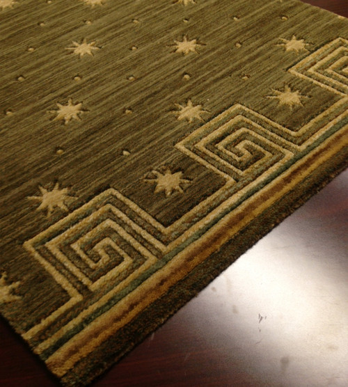 Metropolis ME05 Green Multi Carpet Hallway and Stair Runner - 30" x 14 ft