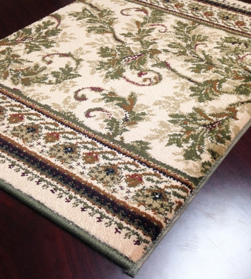 Earnest Scroll 203 Latte Carpet Hallway and Stair Runner - 26" x 13 ft