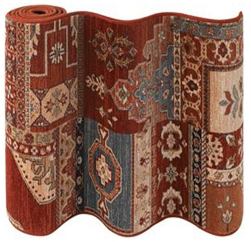 Timeless Treasures Kerman Mosiac 4323/0300a Burgundy Carpet Hallway and Stair Runner - 26" x 8 ft