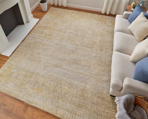 Feizy Eastfield 69FRF Yellow Ivory Gold Area Rug