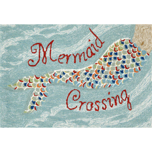 TransOcean Frontporch 1448 03 Mermaid Crossing Water Rug