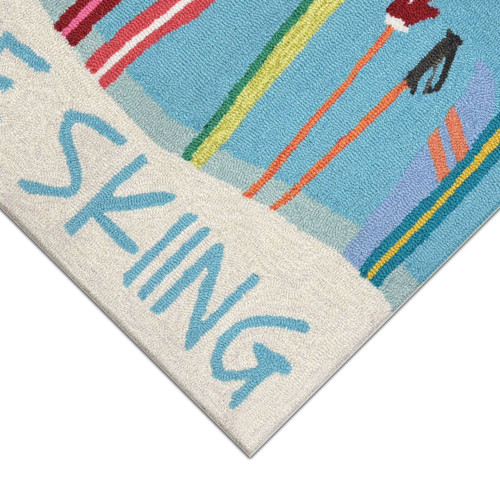 TransOcean Frontporch 1845 03 Gone Skiing Blue Rug
