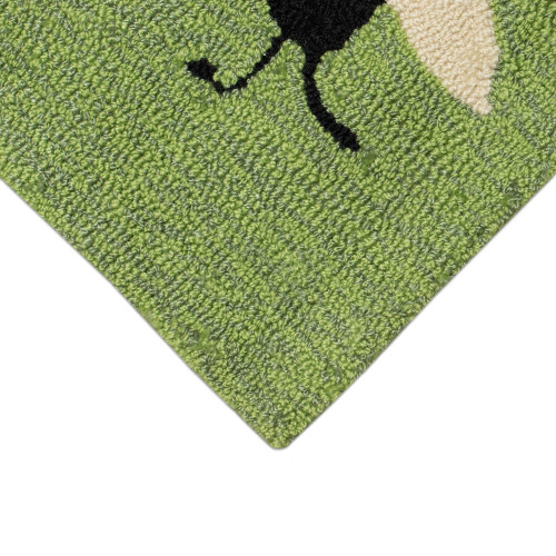TransOcean Frontporch 4437 06 Buzzy Bees Green Rug