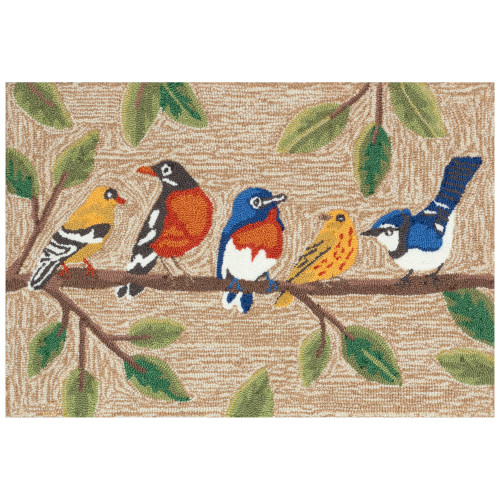 TransOcean Frontporch 4671 12 Birds On A Branch Natural Rug