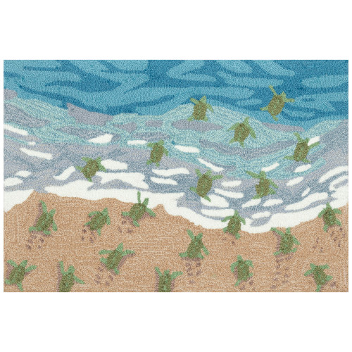 TransOcean Frontporch 4687 04 Turtle Beach Ocean Rug