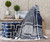 LR Home Sundry 80167 Navy White Throw
