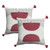 LR Home Fletcher 07574 White Black Burgundy Pillow
