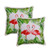 LR Home Nicholas 08048 Coral Pink Green Pillow