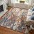 Feizy Gilmore 39MPF Blue Orange Gray Area Rug