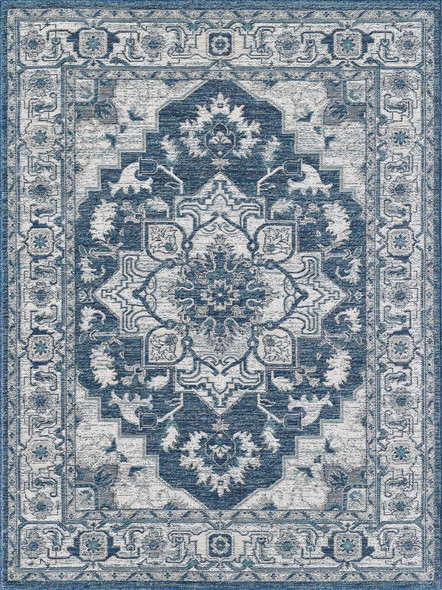 Kas Dahlia 1401 Ivory/Blue Medallion Rug