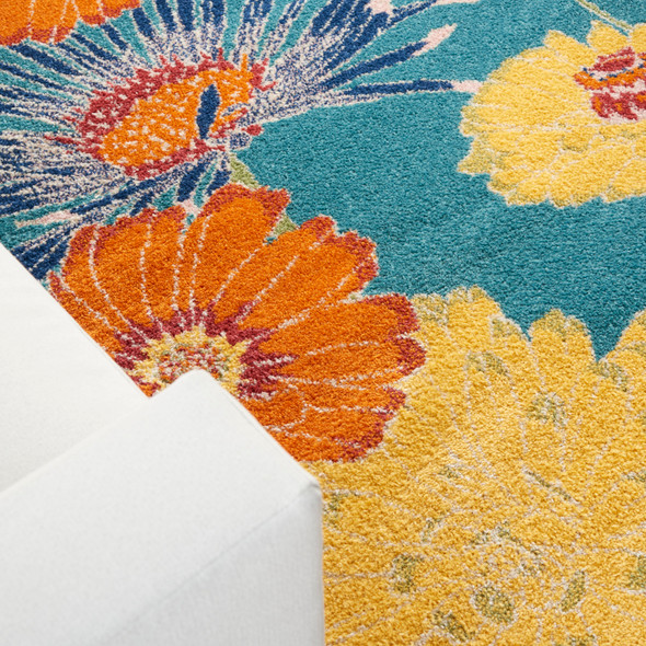 Nourison Home Allur ALR06 Turquoise Multicolor Rug