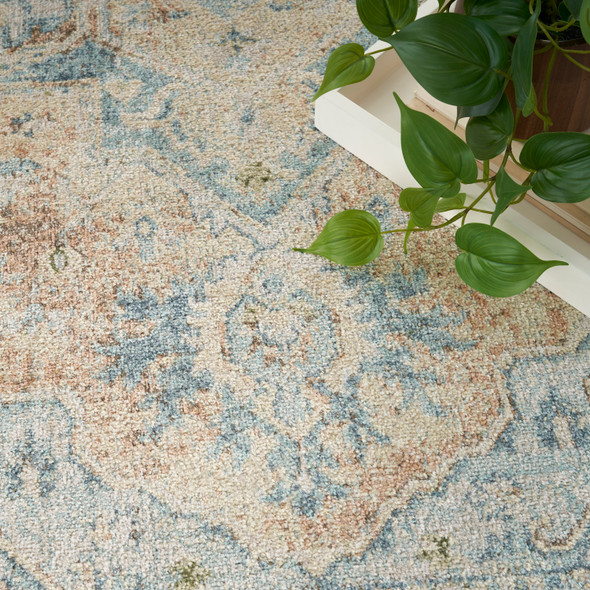 Nourison Home Astra Machine Washable ASW12 Beige Blue Rug