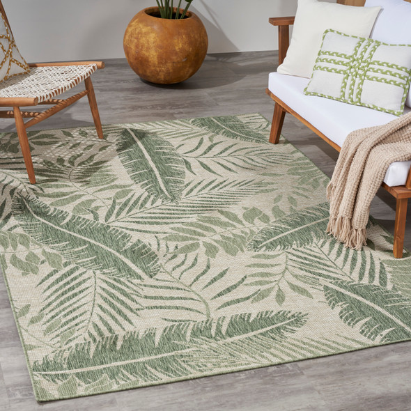 Nourison Home Garden Oasis GOA02 Ivory Green Rug