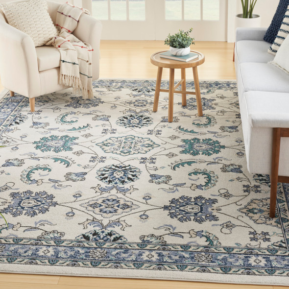 Nourison Home Nourison Essentials NRE05 Ivory Blue Rug