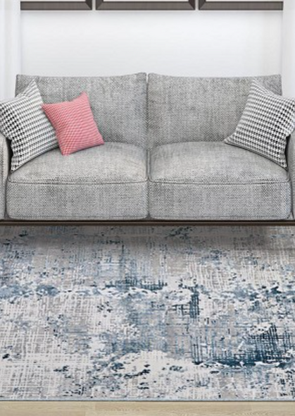 Couristan Brocatelle 2606 8935 Tundra Ocean-Cream Rug