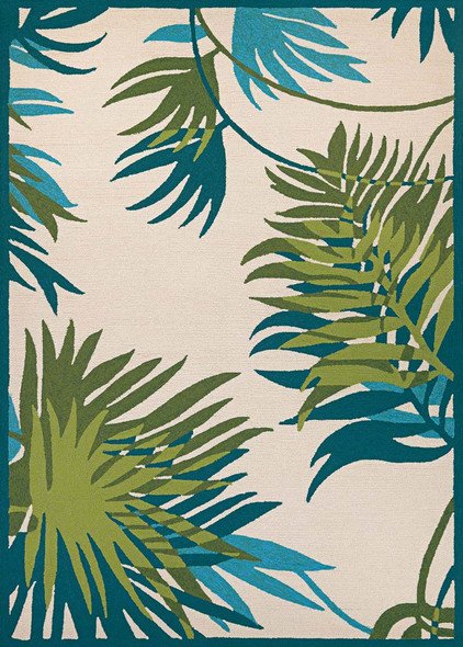 Couristan Covington 2992 0505 Jungle Leaves Ivory Forest Green Rug