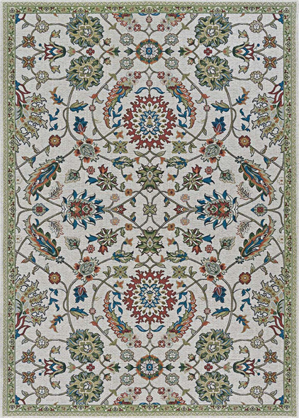 Couristan Dolce 5583 7439 Flora Vines Beige Multi Rug