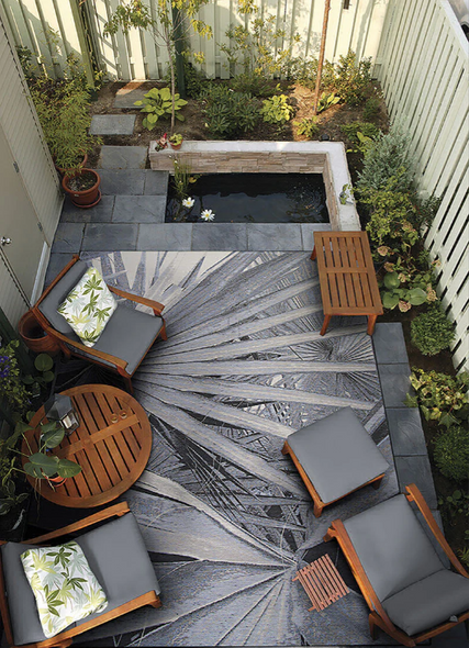 Couristan Dolce 5584 0270 Kalamiaris Palms Palm Silver Rug