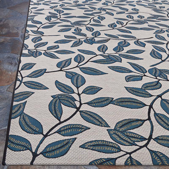 Couristan Dolce 7512 0845 Summer Ivy Ivory Slate Blue Rug