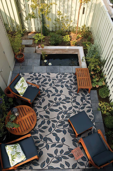 Couristan Dolce 7512 0845 Summer Ivy Ivory Slate Blue Rug