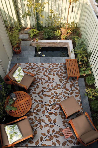 Couristan Dolce 7512 1345 Summer Ivy Ivory Terracotta Rug