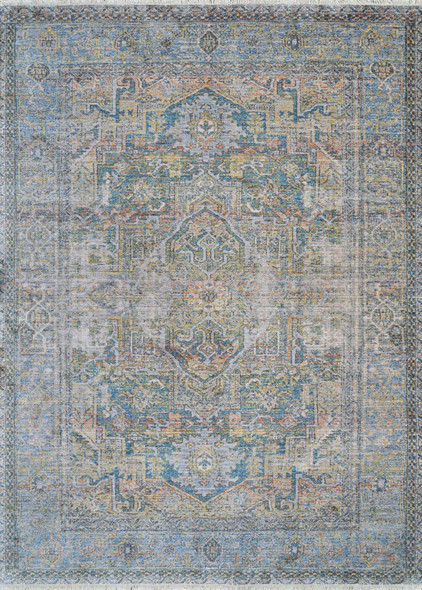 Couristan Halli H477 1100 Antique Lavar Skyblu-Stone-Mlt Rug