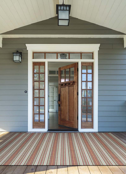 Couristan Monaco 6041 3151 Marbella Coral Ivory Pewter Rug