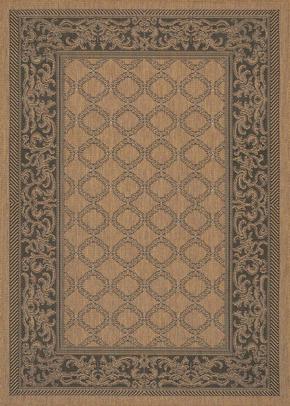 Couristan Recife 1016 2000 Garden Lattice Cocoa Black Rug