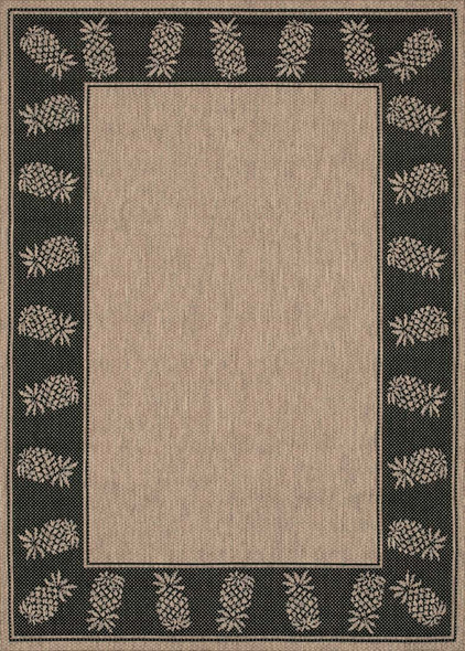 Couristan Recife 1177 2500 Tropics Cocoa Black Rug