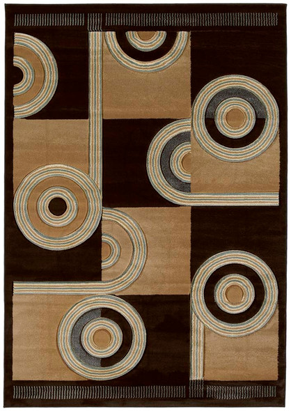 United Weavers Contours 510 22451 Spiral Canvas Chocolate Rug