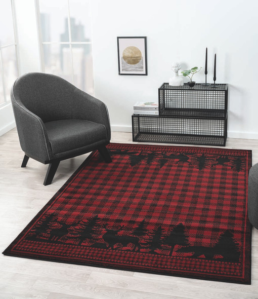 United Weavers Highlands 3115 60830 Woodland  Red Rug