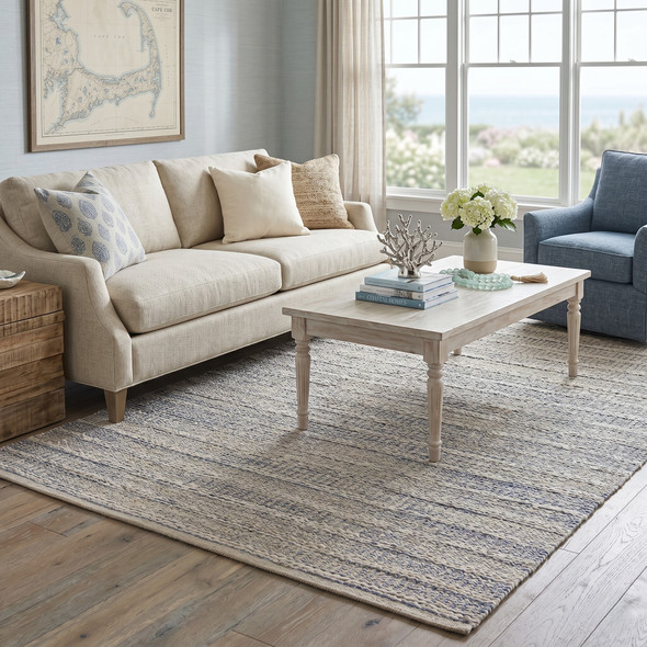 LR Home Bleached Naturals 81437 Light Blue Ivory Rug
