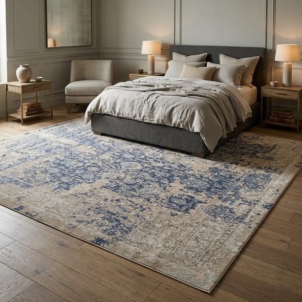 LR Home Cheshire 82122 Blue Rug