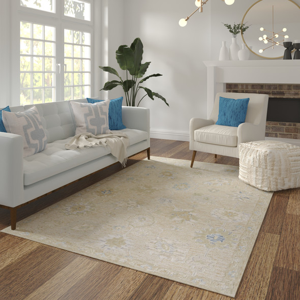 LR Home Dreamscape 82440 Light Coral Multi Rug