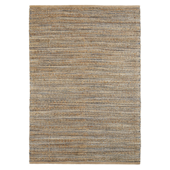 LR Home Natural Fiber 03302 Natural Jute Navy blue Rug