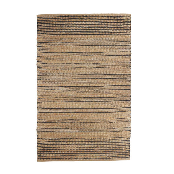 LR Home Natural Fiber 03387 Tan Black Rug