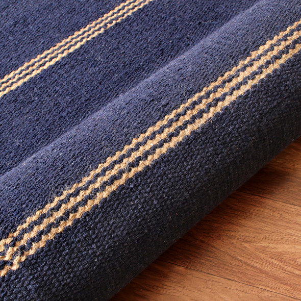 LR Home Hampton 03394 Navy Blue Tan Rug