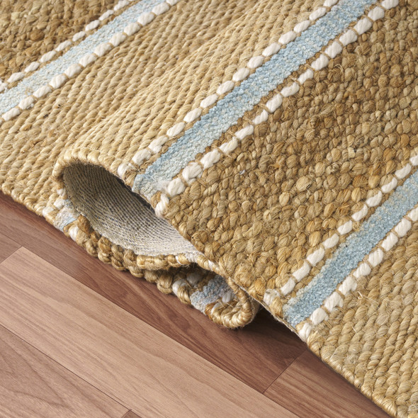 LR Home Natural Fiber 82490 Spa Blue Natural Rug
