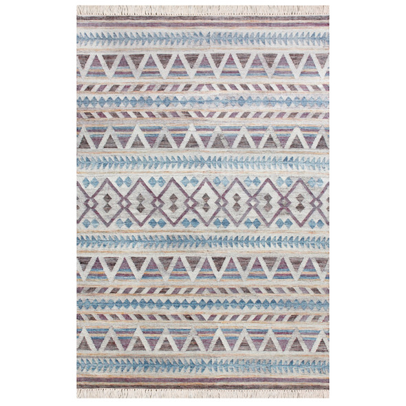LR Home Nimroz 81980 Gray Tan Blue Purple Rug