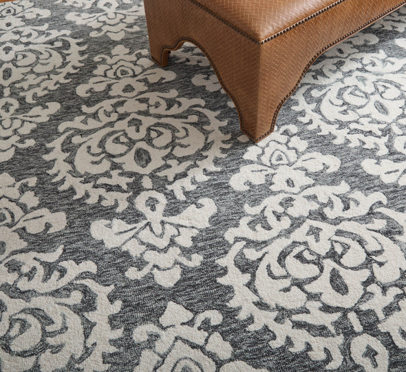 Feizy Belfort 8A26F Gray Ivory Black Area Rug