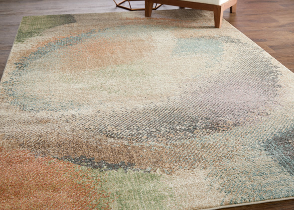 Feizy Eden 39QTF Brown Tan Blue Area Rug