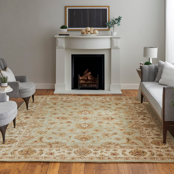 Feizy Wagner 8941F Tan Brown Green Area Rug