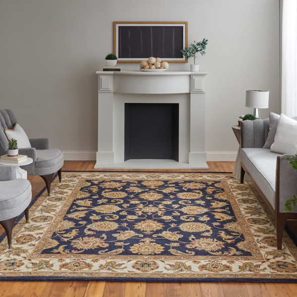 Feizy Wagner 8944F Blue Tan Gold Area Rug