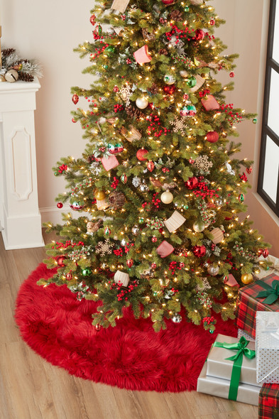 Momeni Furry Tree Skirt FTS-1 Red Rug