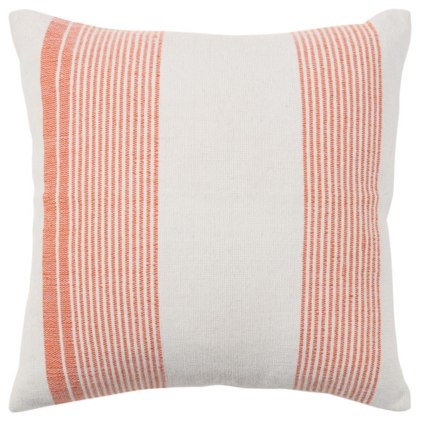 Jaipur Living Parque ACA09 Outdoor Handmade Striped Orange And Gray Pillow